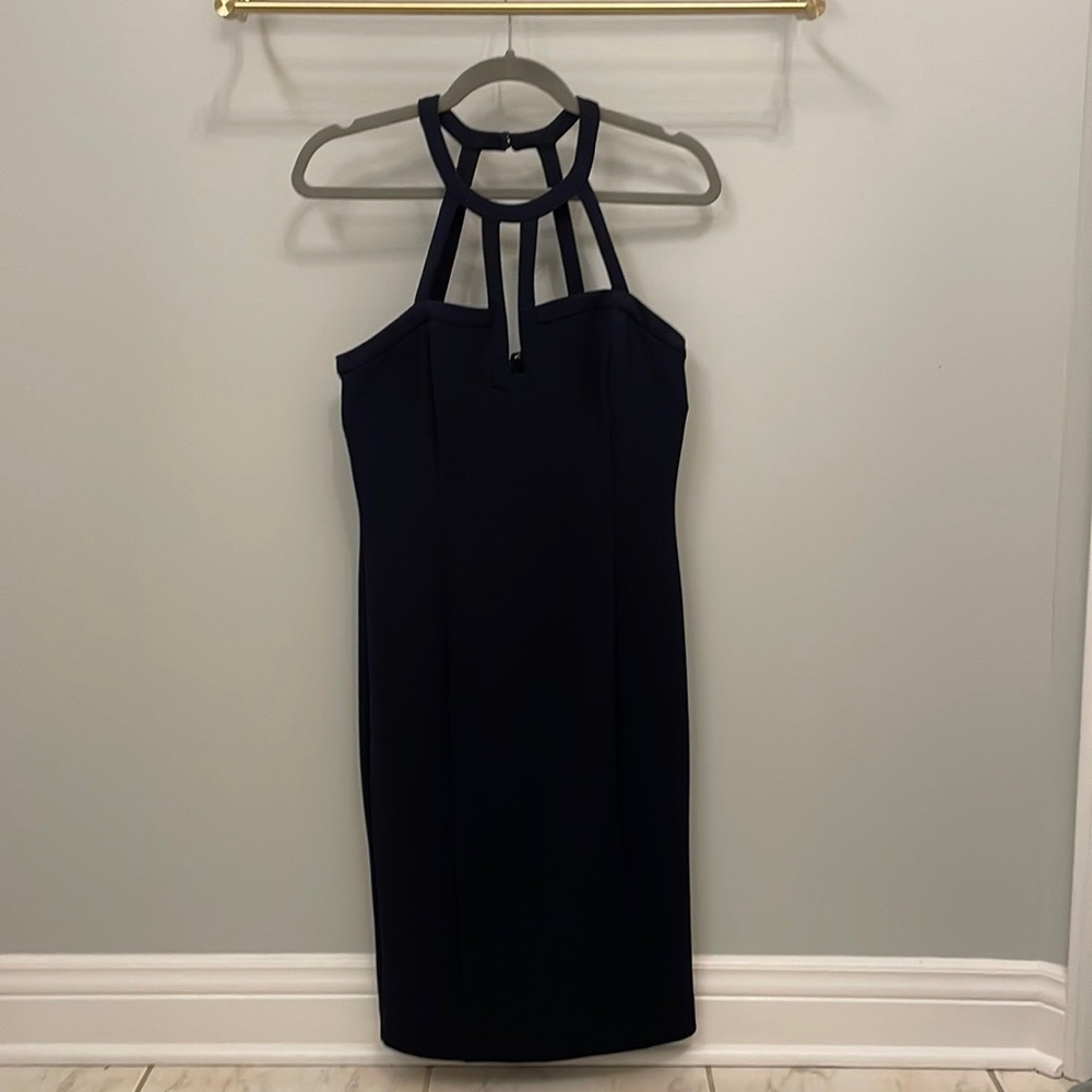 Guess : Navy Cutout body-con dress